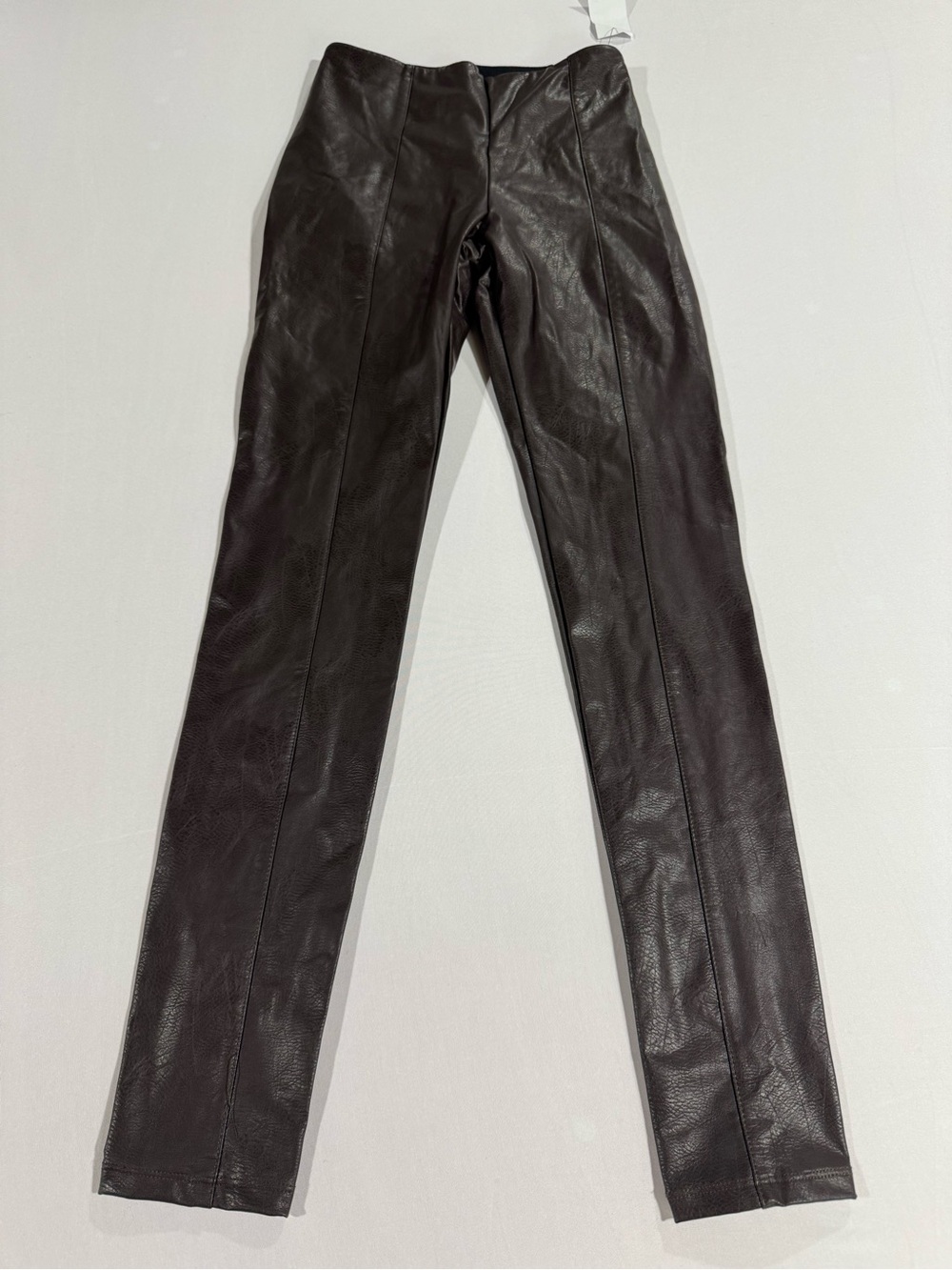 Lysse Women's Stretch Skinny Faux Leather Leggings Pants Espresso Brown New S